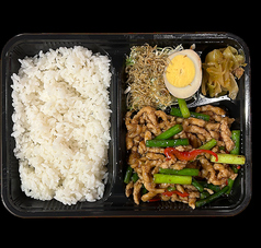 ニンニクの茎と豚肉炒め