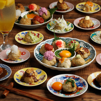 やすくて美味しいカラフルな『一口つくね』が名物！！