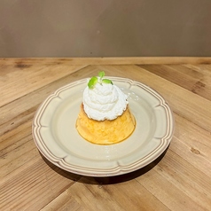 固めのプリンとエスプーマ