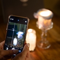 キャンドルの灯る空間で