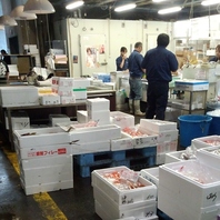 仕入れは市場にて