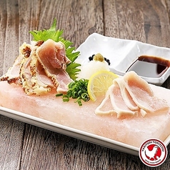 奥州美鶏のたたき岩塩盛り～生粒胡椒と九州醤油で～