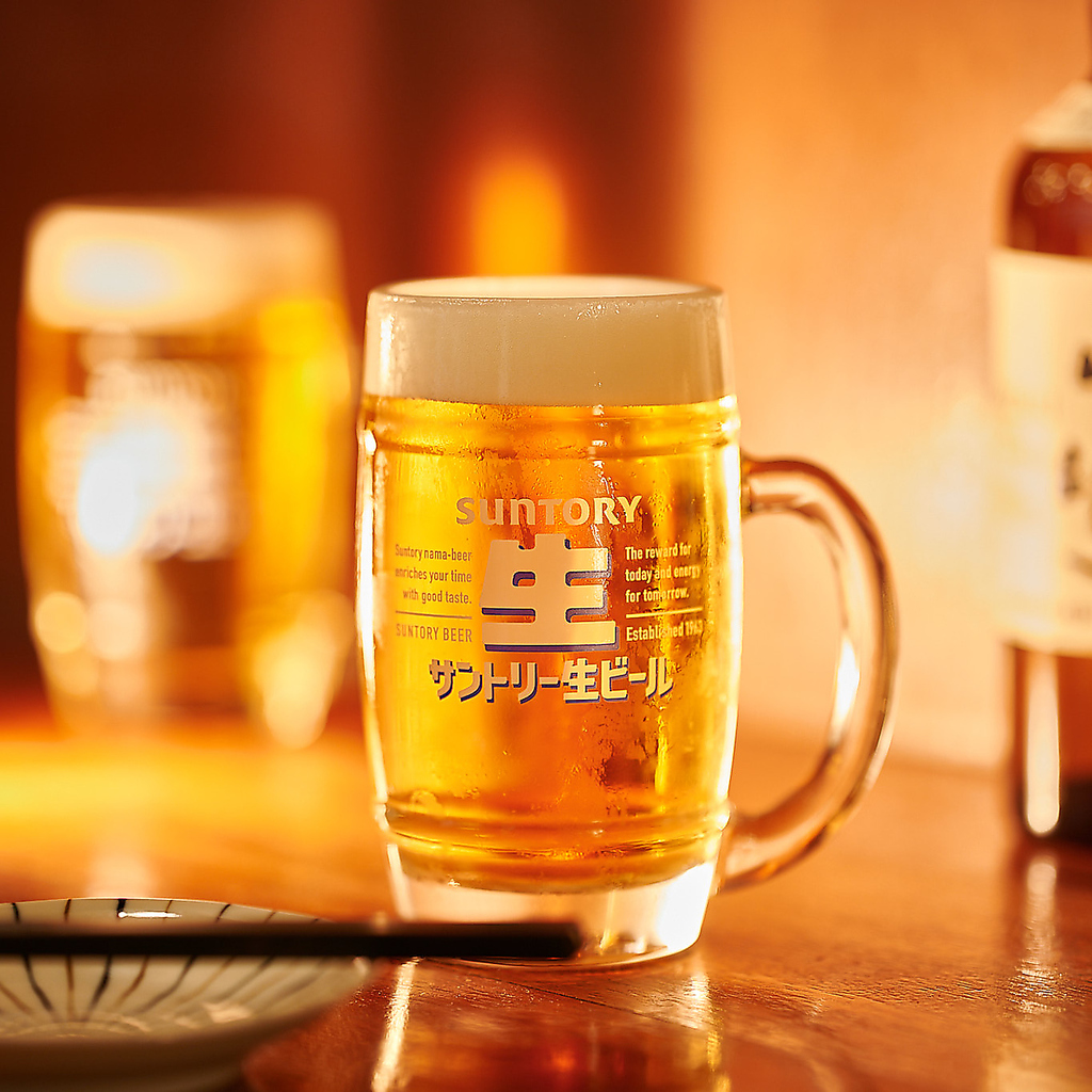 キンキンに冷えた生ビールでまずは一杯！！