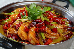 揚げえびの辛味焼き鍋