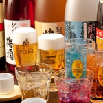 エビス生・クラシック生・カクテル、焼酎等地酒も2H飲放!