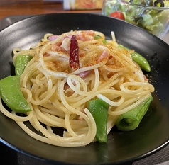旬野菜とカラスミのペペロンチーノ