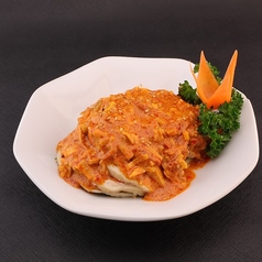 蒸し鶏肉のピリ辛四川ダレがけ