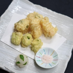 海老と空豆寄せ揚げ