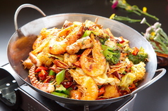 海鮮の麻辣味鍋