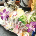 料理メニュー写真 活アジの姿造り