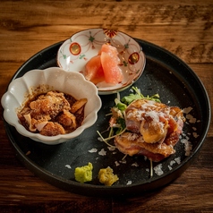 地鶏のたたき3種盛