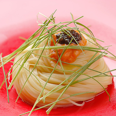 キャビアと生雲丹の和風冷製パスタ