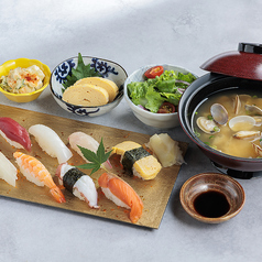 寿司と貝汁ご膳「月」