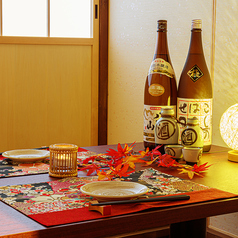 2名様から個室でご案内。気軽に個室が利用できるのが当店のポイント♪にいがた地鶏や地酒をお楽しみください！！