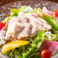 大山鶏のサラダ　胡麻ドレッシング