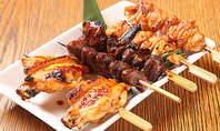 岩手県産あべどりを使った秘伝のたれの焼鳥。
