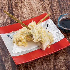 高田屋 天串二種盛り(とり天・明太子大葉巻き天)