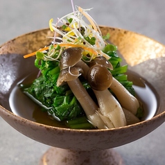 山形産小松菜としめじのおひたし