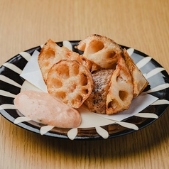 素揚げ蓮根 スパイスマヨ