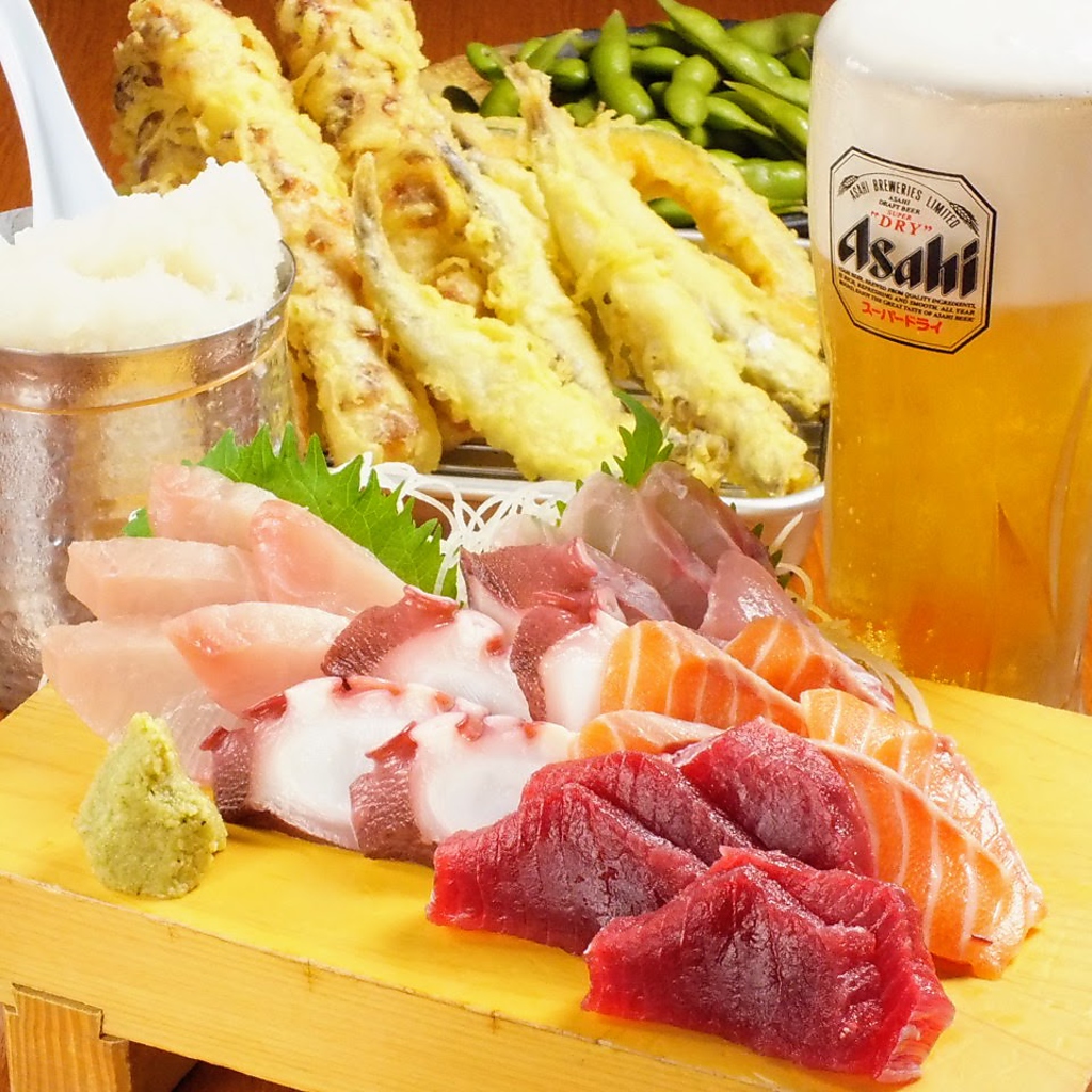 ◆飲み放題付き!!開店セット2300円◆刺身・天ぷら等でボリュームもたっぷり♪毎日通える安さ♪