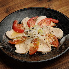 蒸し鶏とトマトのカプレーゼ