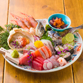 料理メニュー写真&nbsp;魚バカ一代お刺し身の10点盛り合わせ
