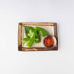 韓国味噌で食べる ざく切りピーマン