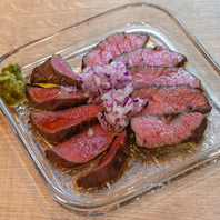 【牛赤身と牛ハツのカルパッチョ】ビストロてらさわの肉
