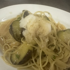 ナスとみょうがの和風ガーリックパスタ