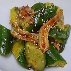 蒸鶏と胡瓜の辛和え