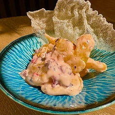 ピンクな和風エビマヨ