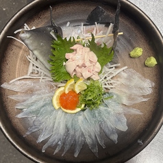 肝入り◎活かわはぎの姿造り