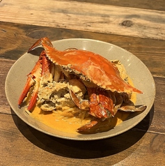 渡り蟹のトマトクリームパスタ
