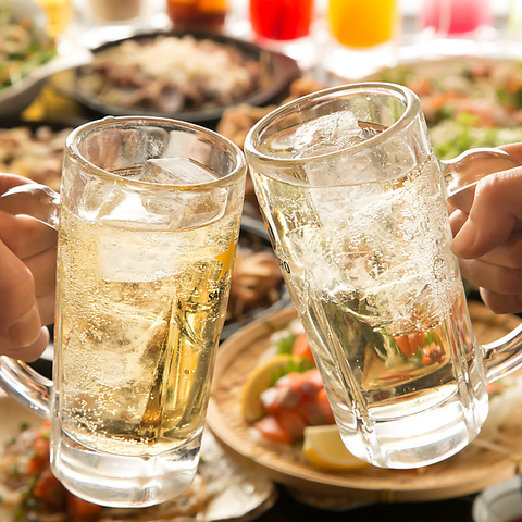 フリー飲み放題！！120分980円（税抜き）♪＋300円で生ビールも