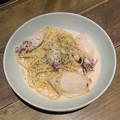 ヤリイカの明太子クリームソースパスタ