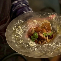 焼き林檎と帆立のアールグレイマリネ カプレーゼ風