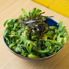 韓国海苔と春菊のチョレギサラダ　