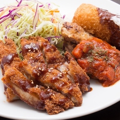 Wチキン&カニクリームコロッケ定食