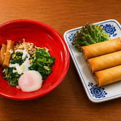汁なし担々麺+春巻き(3本)