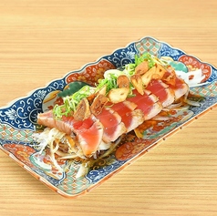 マグロたたきニンニク卵黄