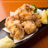 定番！鶏もも肉唐揚げ。サクサクした食感と肉の旨味！