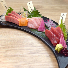 1」生本まぐろ3種盛り合わせ