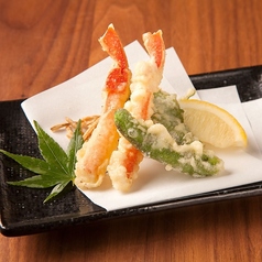 ズワイガニと旬野菜の天婦羅