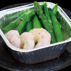 アスパラ＆海老アヒージョ／揚げたこ焼き