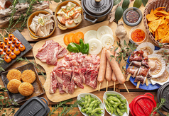 こだわりのお肉で屋外BBQ！
