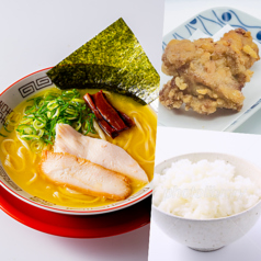 鶏白湯ラーメン唐揚げライスセット