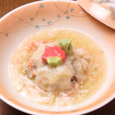 蓮蒸しカニあんかけ
