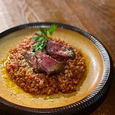 牛モモ肉と「赤ワイン」のトマトリゾット お酒に合う濃厚な甘みと酸味