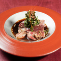 料理メニュー写真&nbsp;低温レアトロ白レバー/鯵のやくみあて巻き