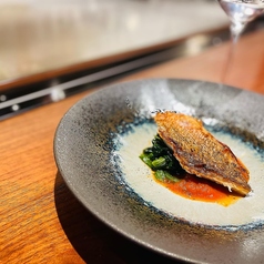 白身魚の鉄板焼き　-トマトオリーブソース‐